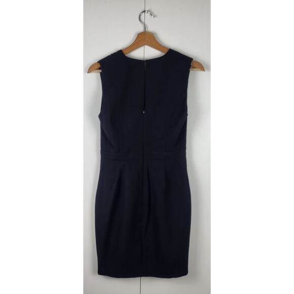 NWT BCBGMAXAZRIA V Neck Sleeveless Tulip Poppy Mini Black Wrap Skirt Dress | 2 - Picture 6 of 7